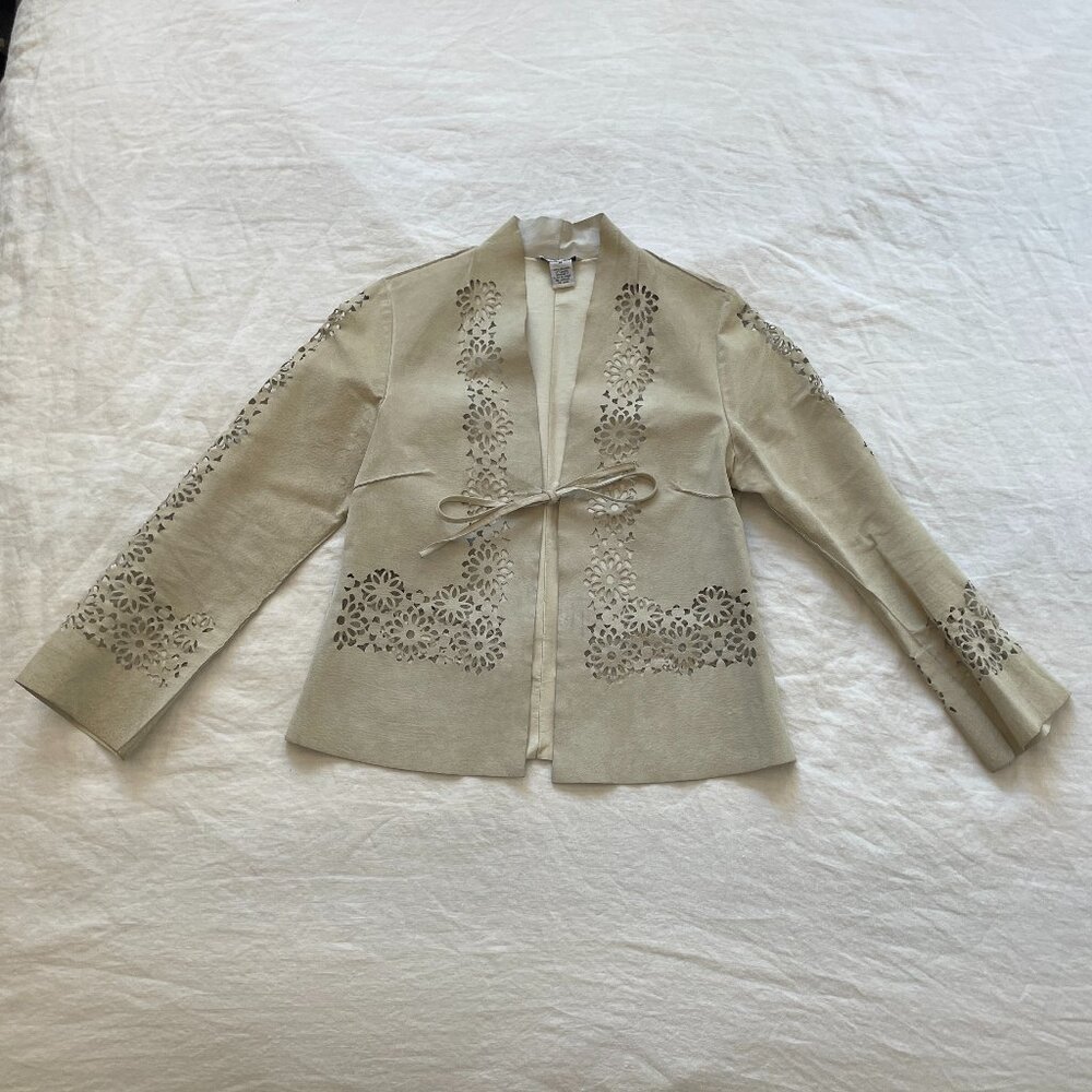 Suede cutout jacket